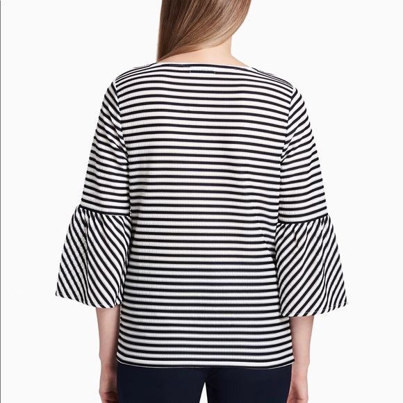 1DAYSALE🌟Calvin Klein stripped blouse🌟 - Picture 2 of 5